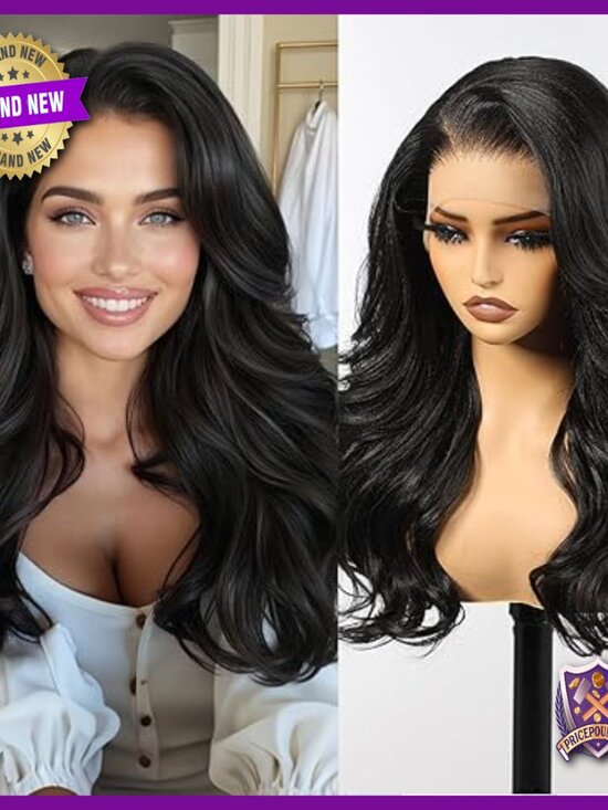 13x6 HD Lace Front Synthetic Wig, 24 Inch Long Curly Layered, Glueless main image 5